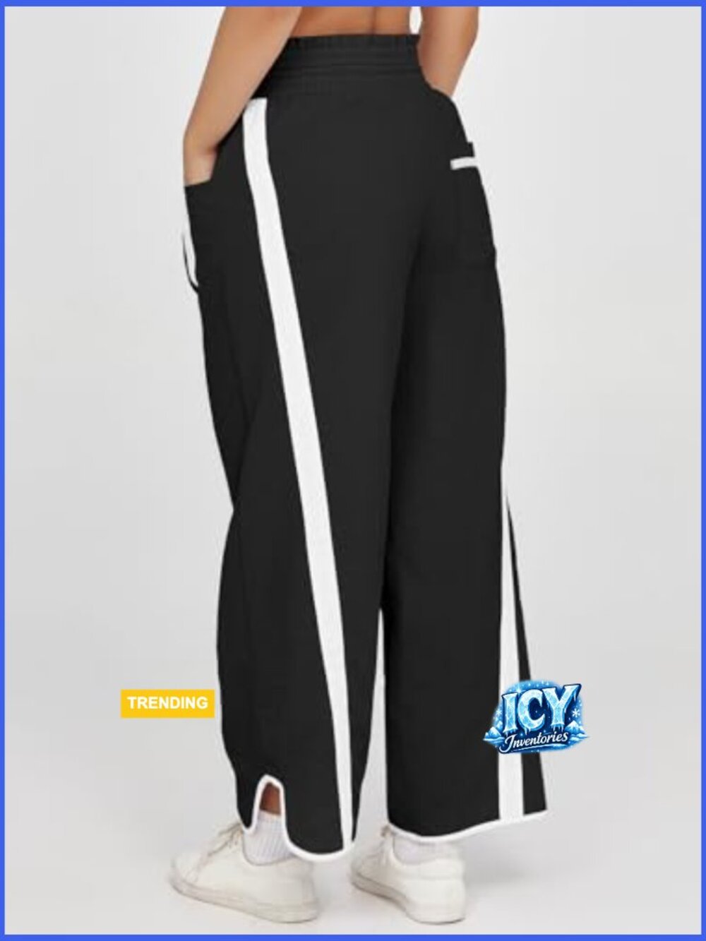 Baggy Wide Leg Track Pants with Drawstring Elastic Waist - Picture 5 of 7